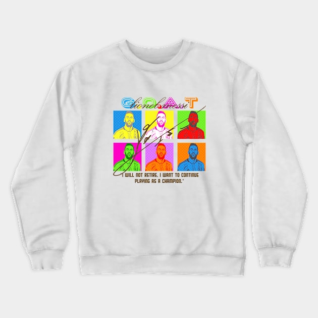 Messi Pop Art Style Light Halftone Crewneck Sweatshirt by Bingung Mikir Nama Design